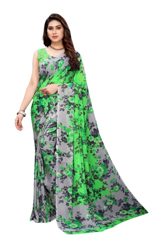Fancy Georgette Printed Saree With blouse